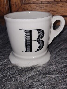 Anthropologie Monogram B White Ceramic Coffee Mug